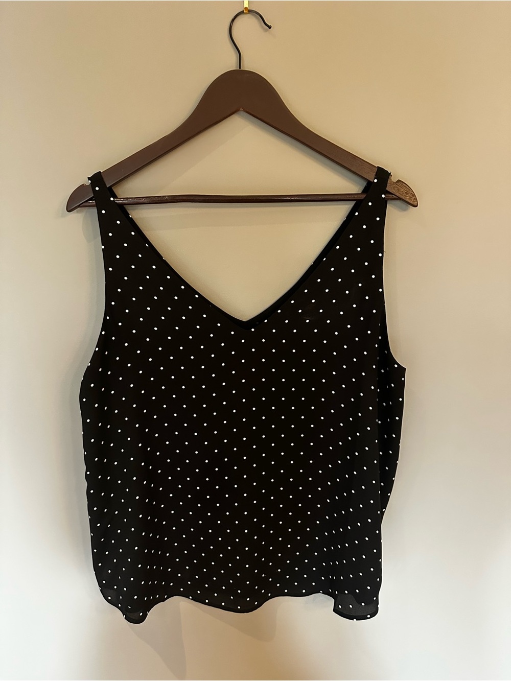 LOFT Black Polka Dot V-Neck Camisole